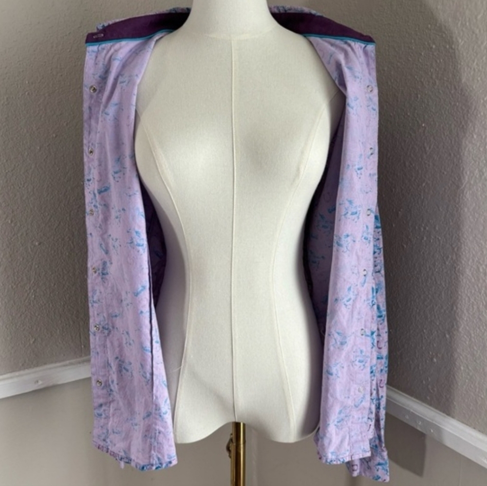 Vintage Wrangler Equestrian Long Sleeve Button Purple Size Large - Picture 6 of 7